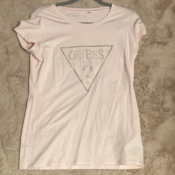 Guess Tops Guess Bling Tee Pink Poshmark